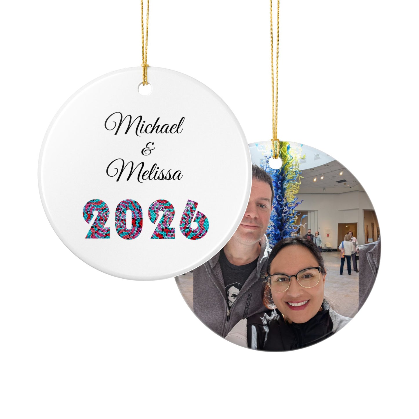 Personalized Photo Heart Ornament – Custom Names & 2026 Keepsake