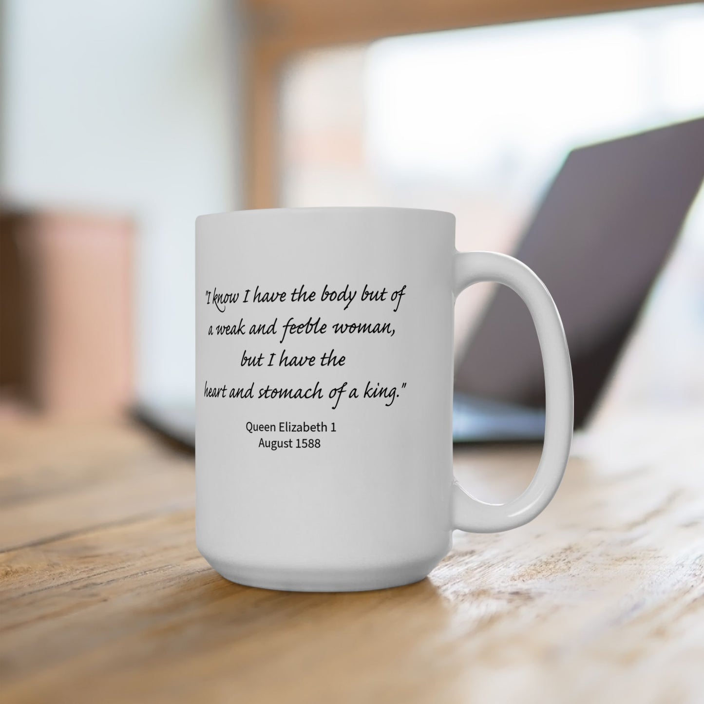 Queen Portrait with 'Yas Queen' Speech Bubble Mug | Ceramic Mug - Nensensical