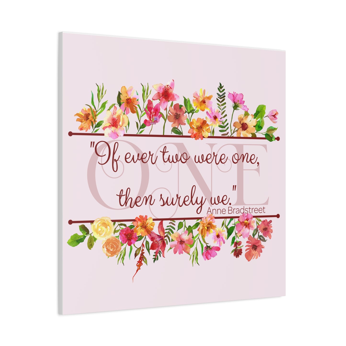 Bradstreet Poem Canvas Print — Romantic Wedding Love Quote for Literature Lovers
