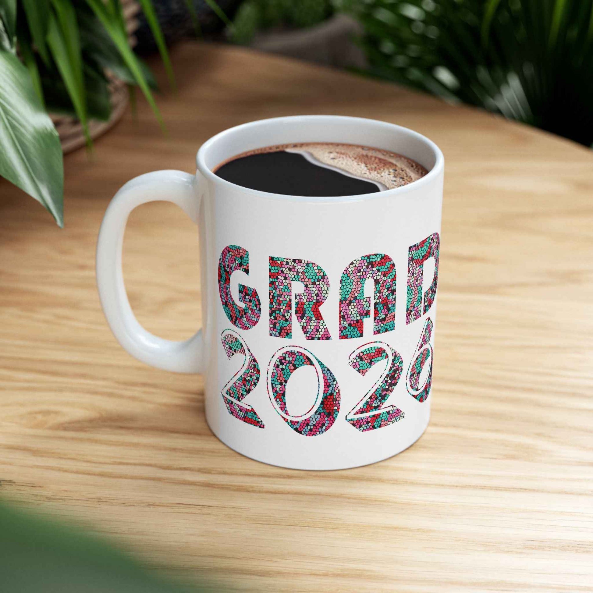 Colorful Graduation Congrats Mug — Class of ’26 Personalizable Coffee Cup (11oz/15oz)