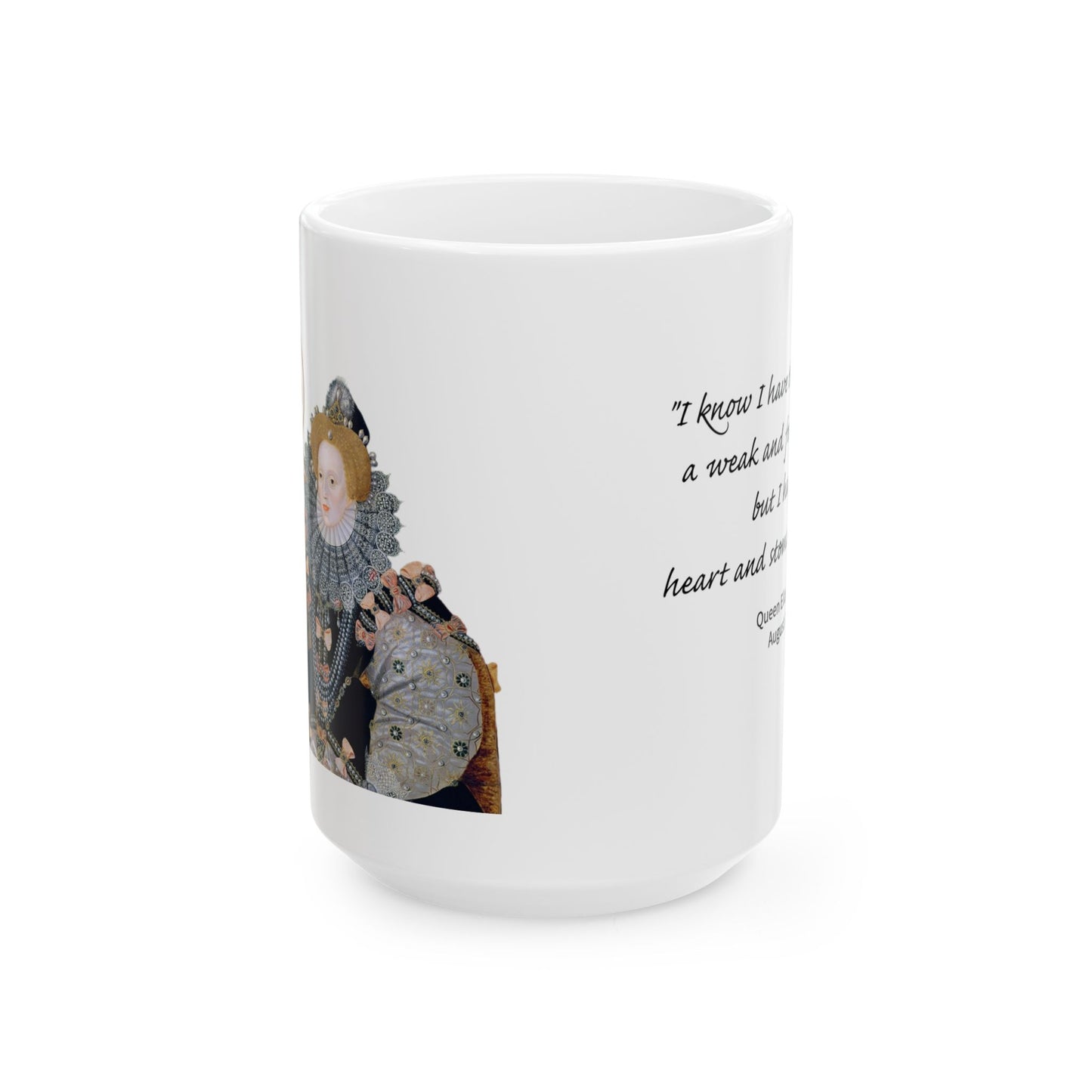 Queen Portrait with 'Yas Queen' Speech Bubble Mug | Ceramic Mug - Nensensical