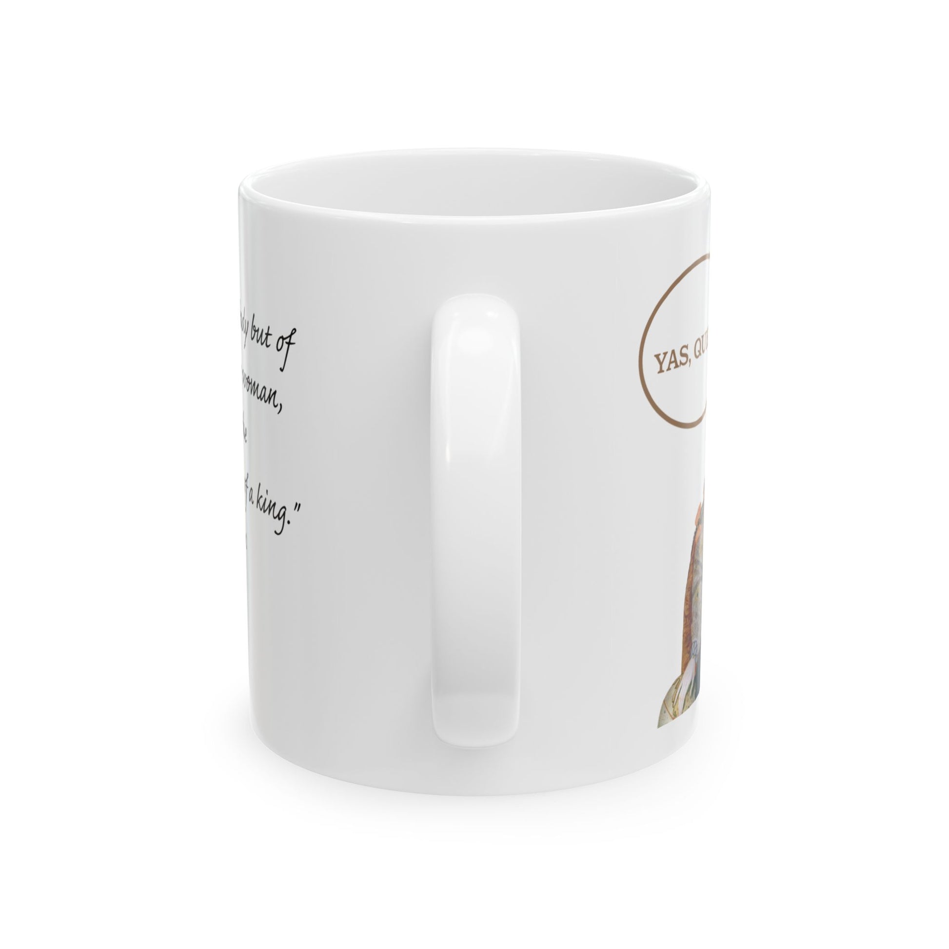 Queen Portrait with 'Yas Queen' Speech Bubble Mug | Ceramic Mug - Nensensical