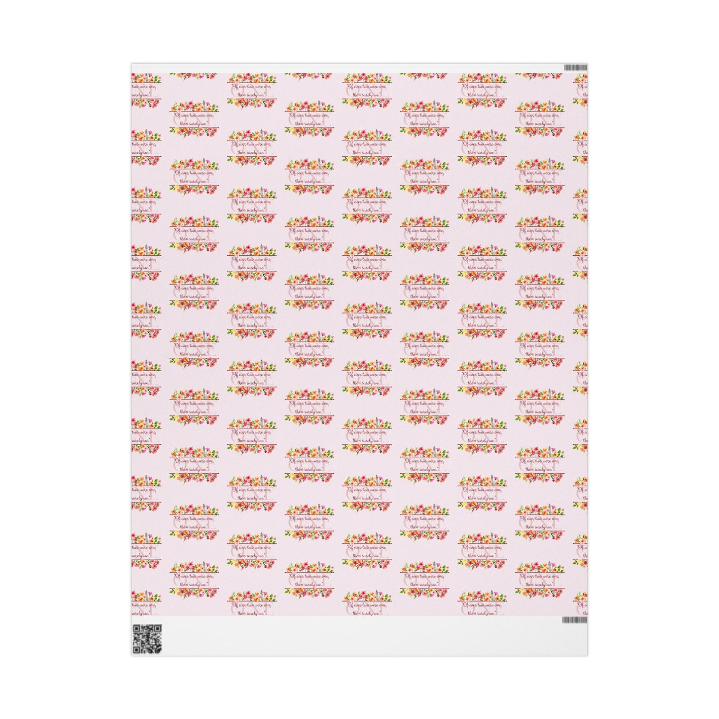 Wedding Wrapping Paper — “If Ever Two Were One” Anne Bradstreet Quote (Literature & Poetry Gift Wrap)