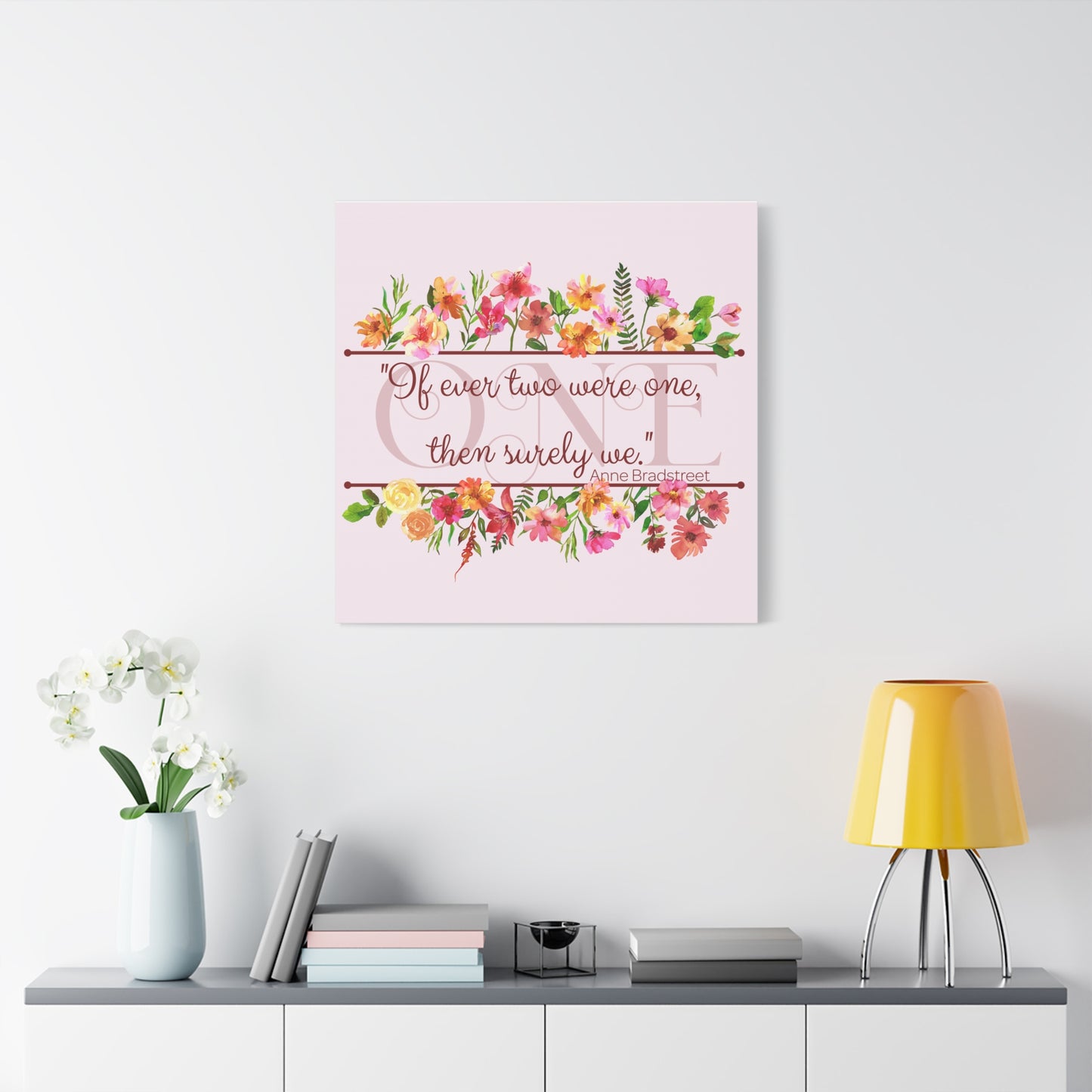 Bradstreet Poem Canvas Print — Romantic Wedding Love Quote for Literature Lovers