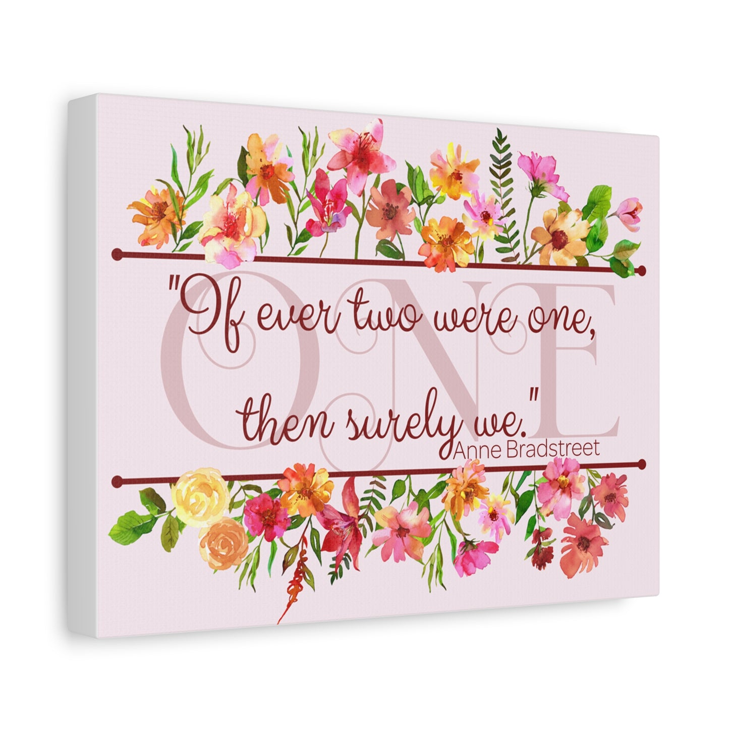 Bradstreet Poem Canvas Print — Romantic Wedding Love Quote for Literature Lovers