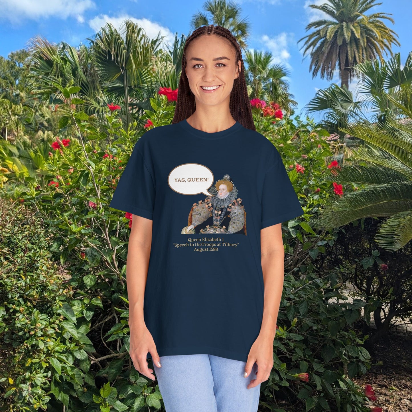 Queen Elizabeth I Portrait Tee — Vintage Art Graphic T-Shirt - Nensensical