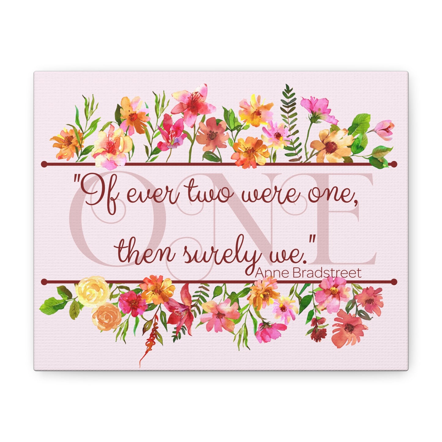 Bradstreet Poem Canvas Print — Romantic Wedding Love Quote for Literature Lovers