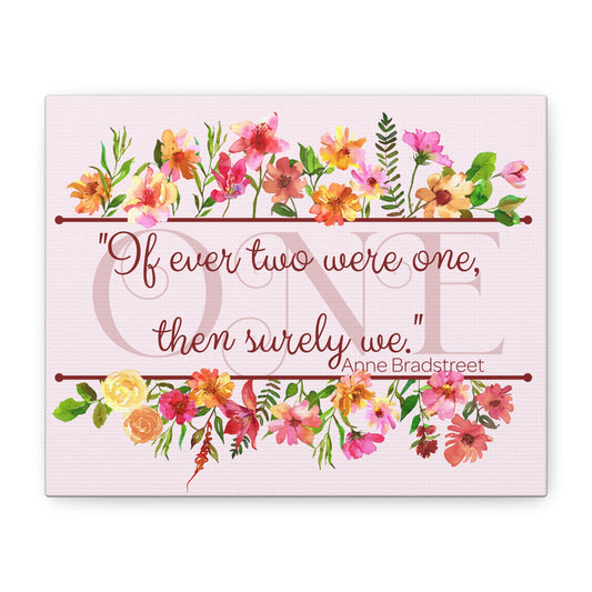 Bradstreet Poem Canvas Print — Romantic Wedding Love Quote for Literature Lovers