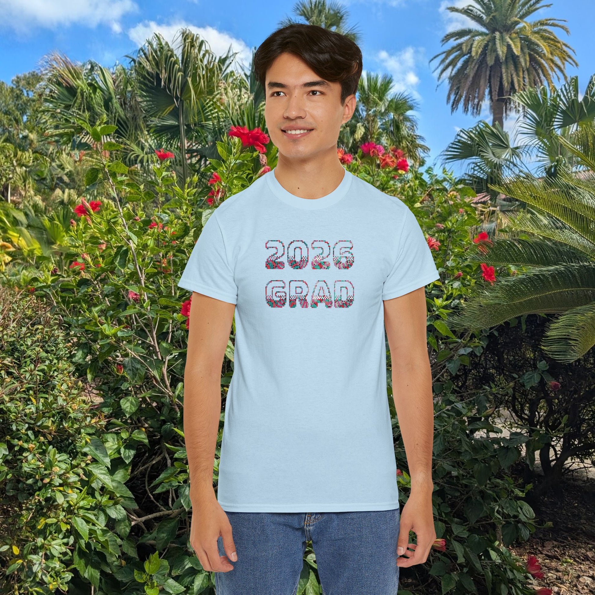 2026 Pixelated Grad T-Shirt Team Supporter — Personalized Back Name Senior Class Tee - Nensensical