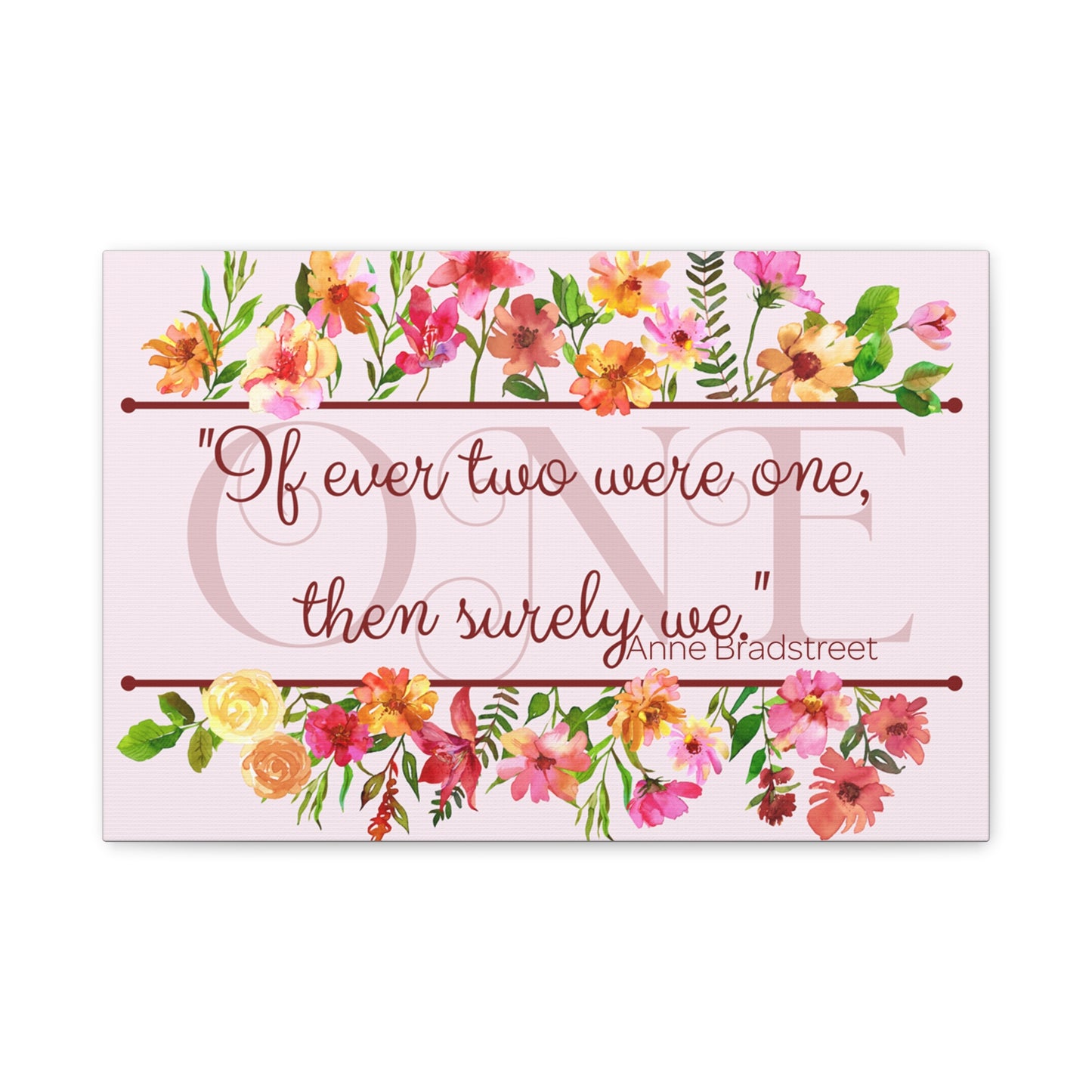 Bradstreet Poem Canvas Print — Romantic Wedding Love Quote for Literature Lovers