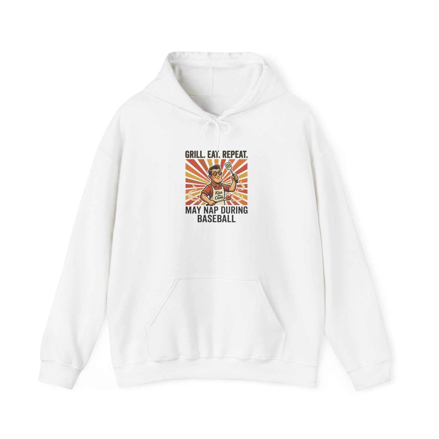 Grill, Eat, Repeat Hoodie | Father’s Day Dad Shirt, Retro Outdoorsy Fishing BBQ