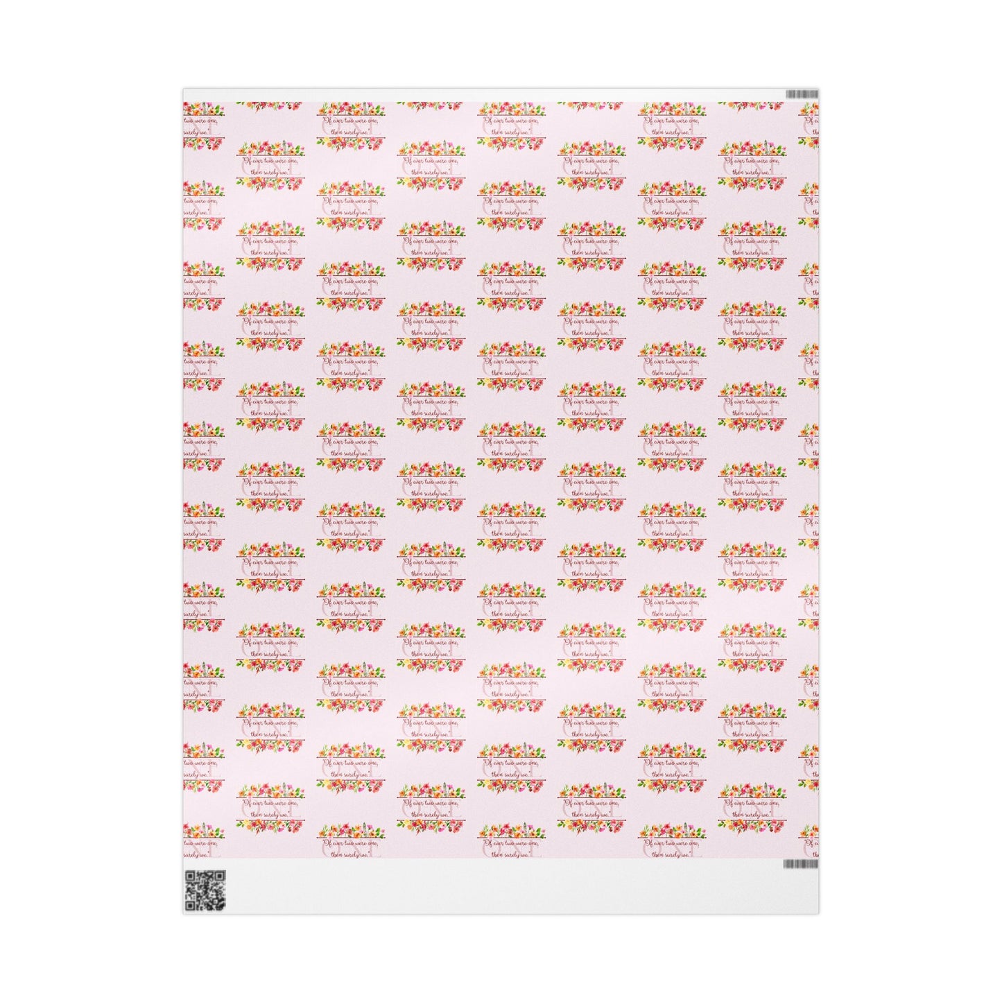 Wedding Wrapping Paper — “If Ever Two Were One” Anne Bradstreet Quote (Literature & Poetry Gift Wrap)