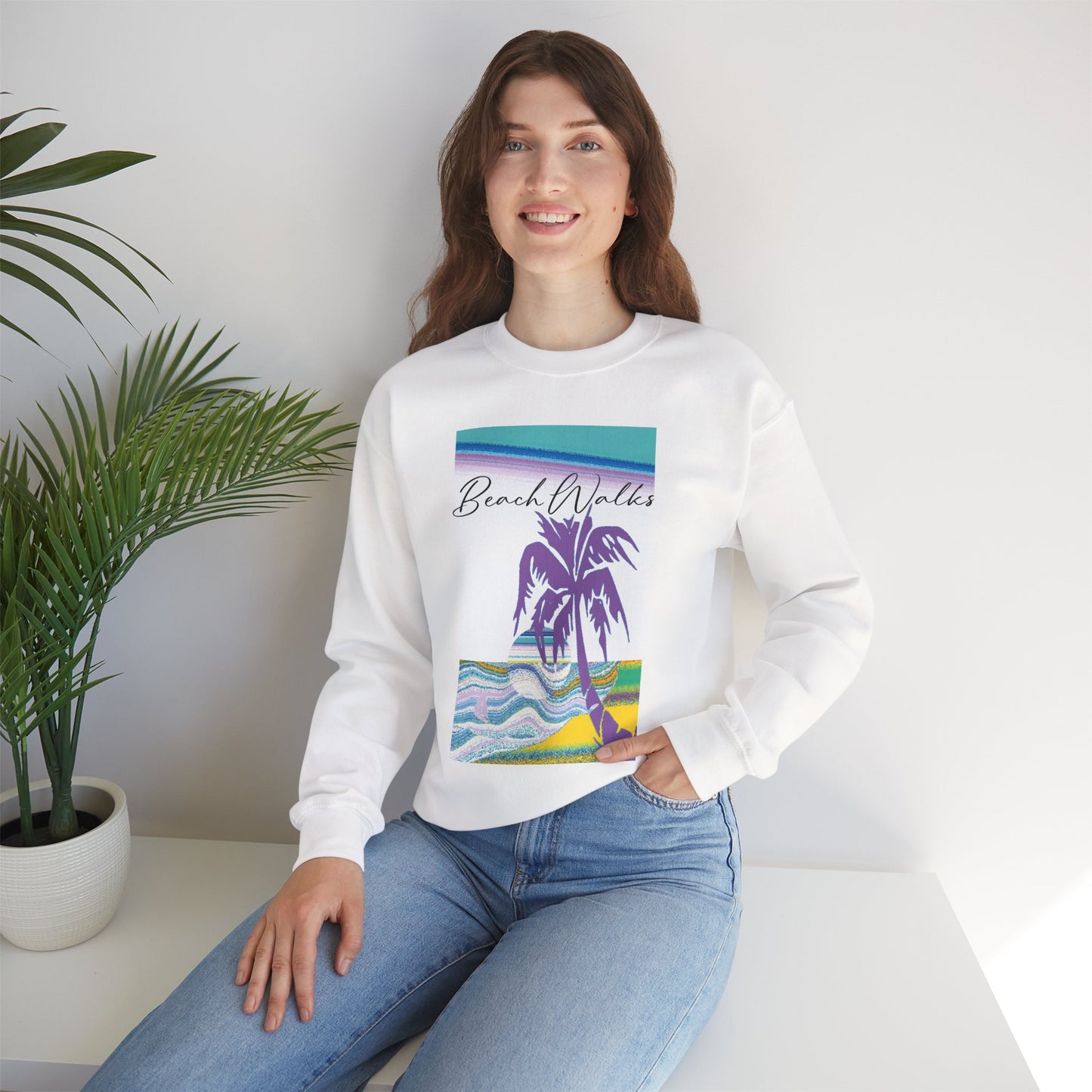 Beach Walks Crewneck Sweatshirt — Breezy Coastal Vibes