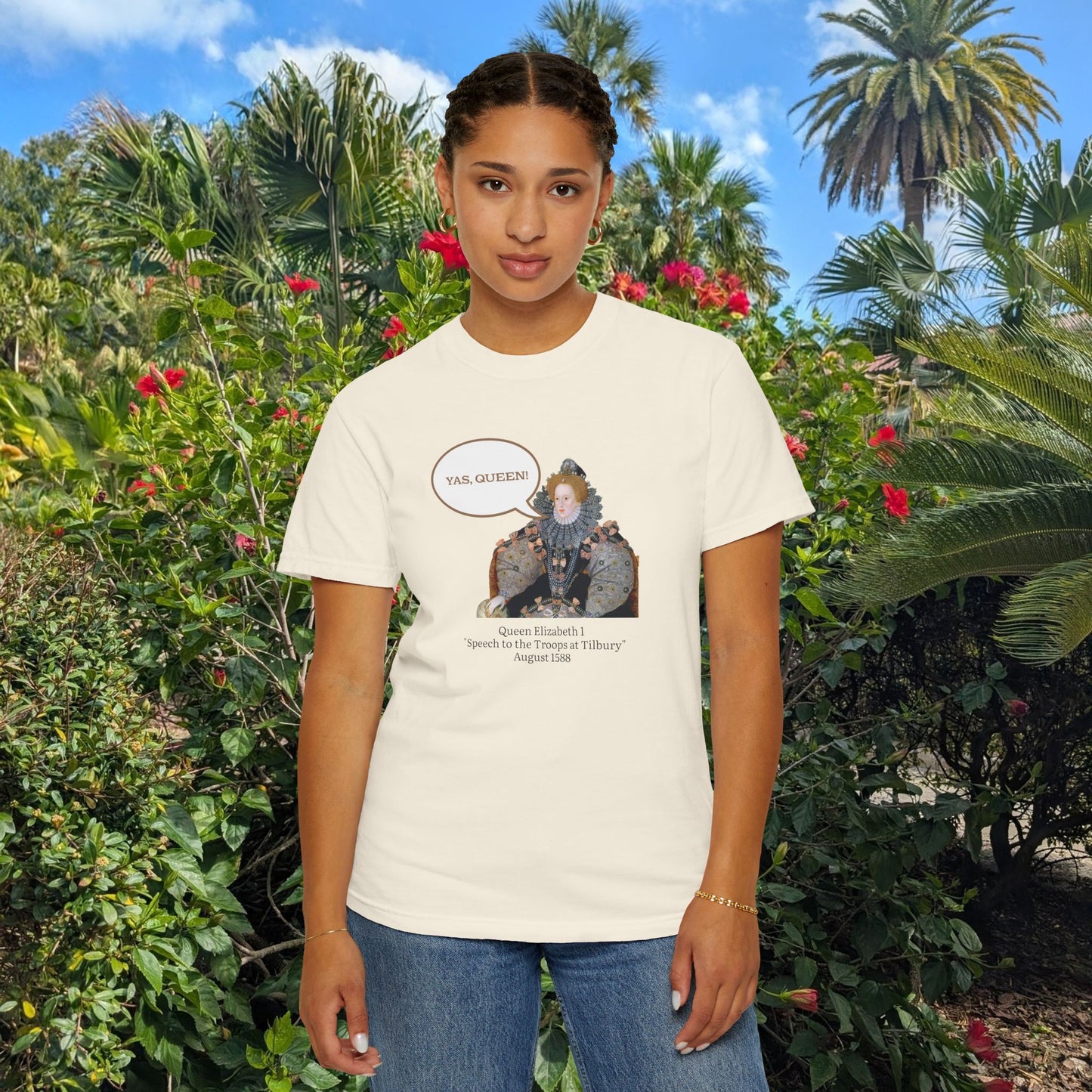 Queen Elizabeth I Portrait Tee — Vintage Art Graphic T-Shirt - Nensensical