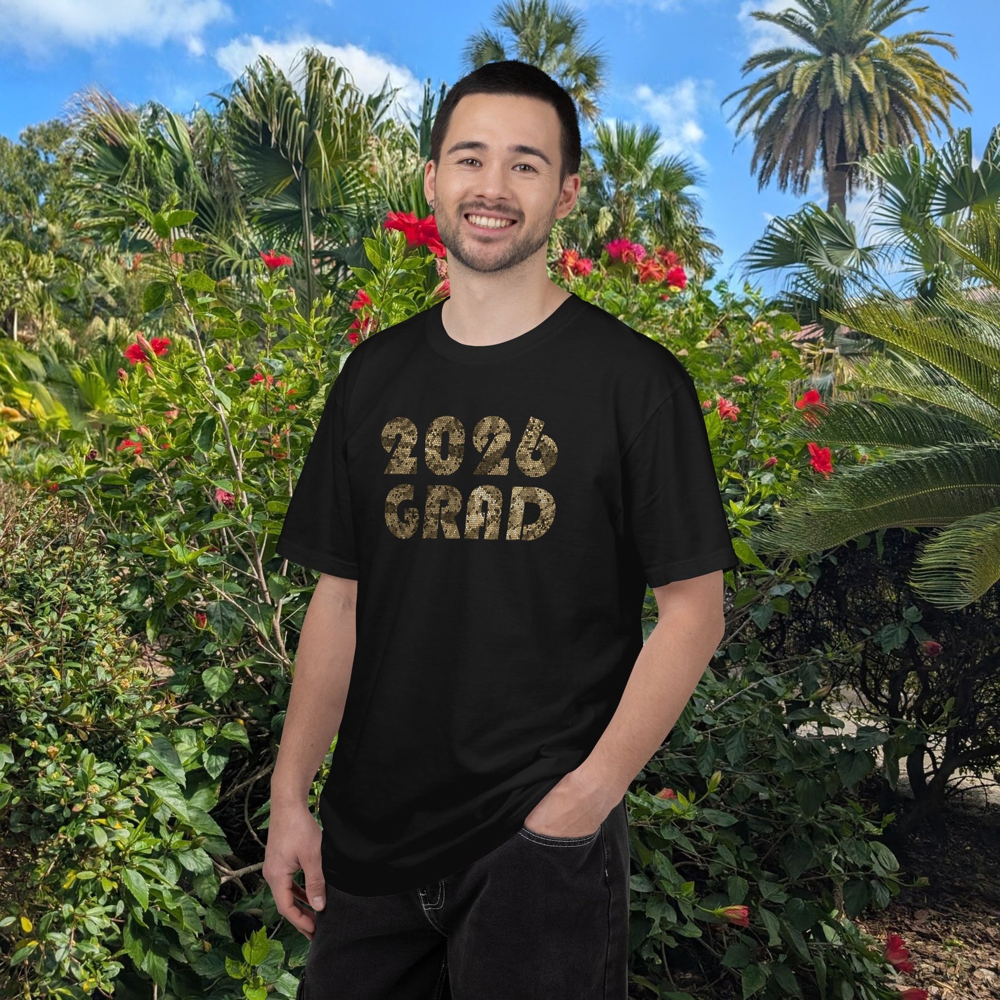 Personalizable Graduation 2026 Neutral Geometric Pattern Tee — Senior Commemorative T-Shirt - Nensensical