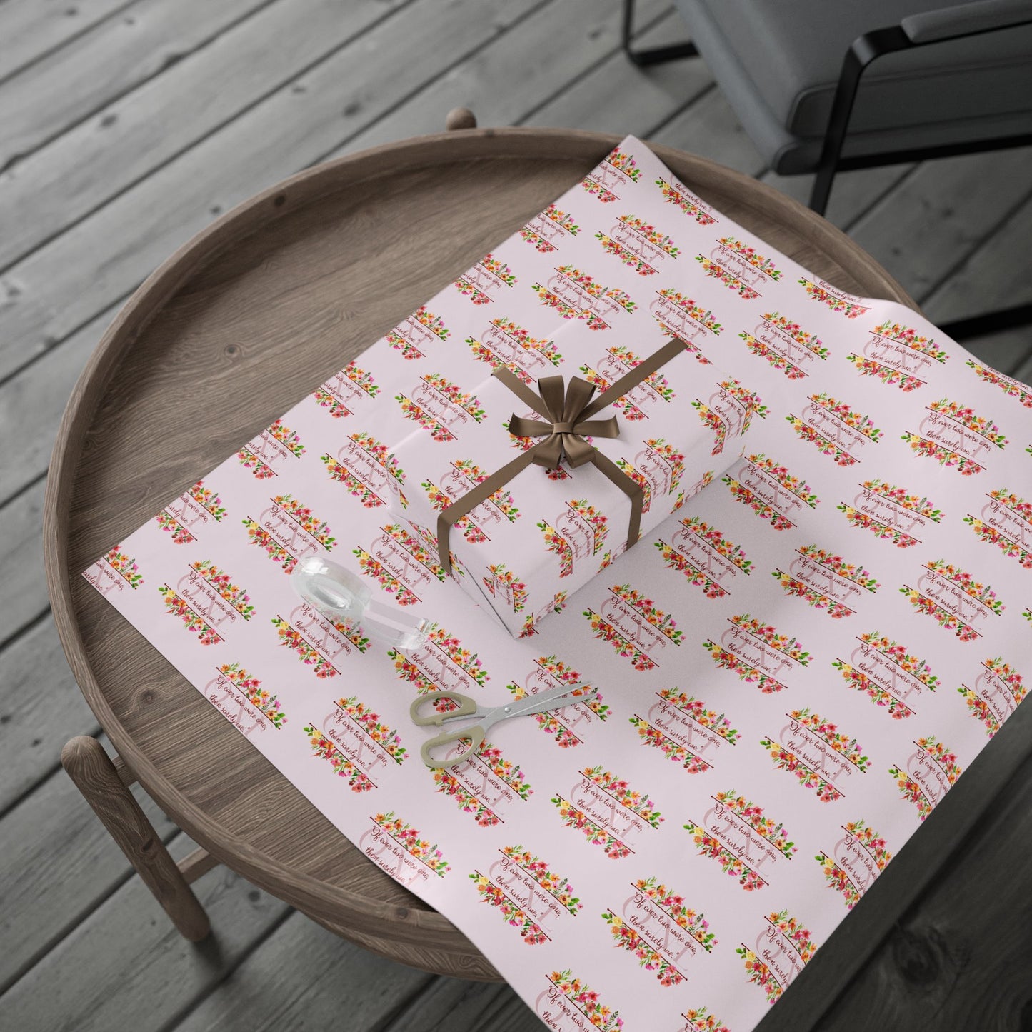Wedding Wrapping Paper — “If Ever Two Were One” Anne Bradstreet Quote (Literature & Poetry Gift Wrap)