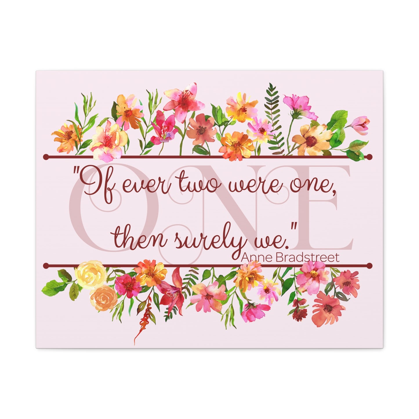 Bradstreet Poem Canvas Print — Romantic Wedding Love Quote for Literature Lovers
