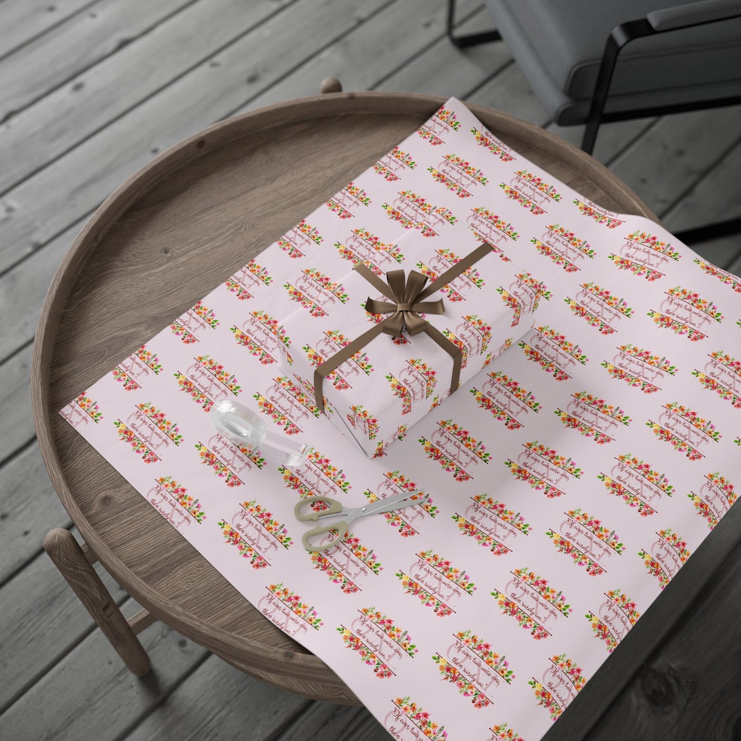 Wedding Wrapping Paper — “If Ever Two Were One” Anne Bradstreet Quote (Literature & Poetry Gift Wrap)