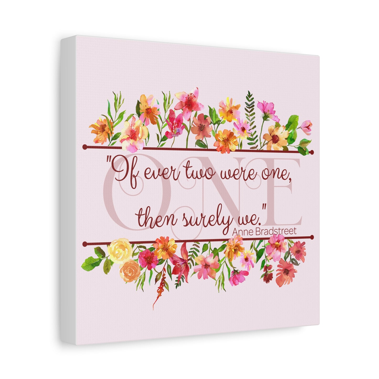 Bradstreet Poem Canvas Print — Romantic Wedding Love Quote for Literature Lovers