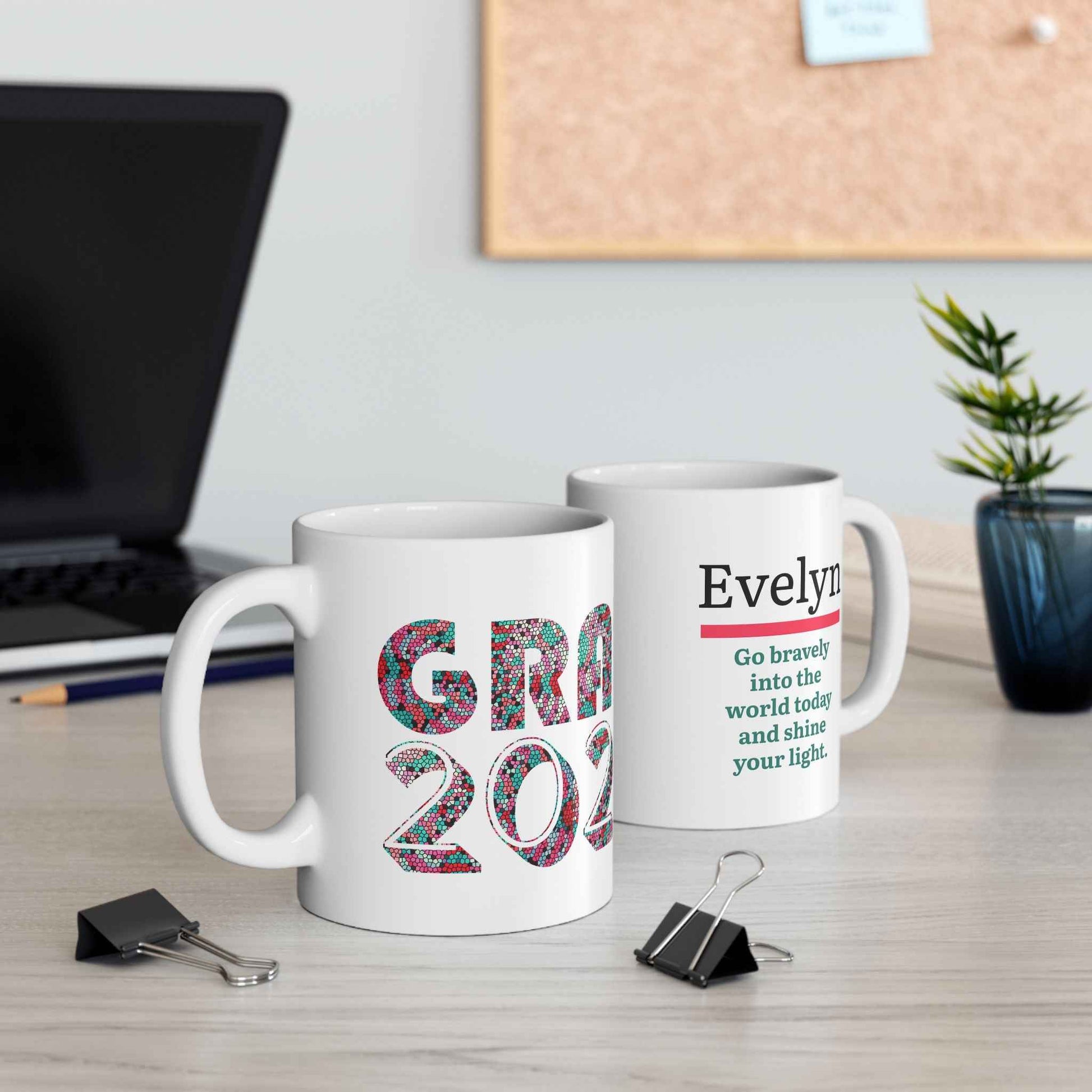 Colorful Graduation Congrats Mug — Class of ’26 Personalizable Coffee Cup (11oz/15oz)