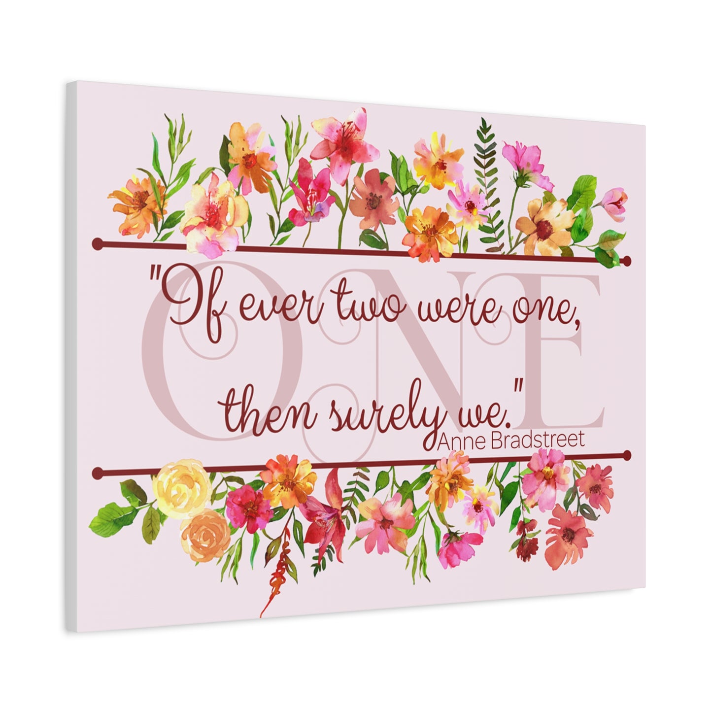Bradstreet Poem Canvas Print — Romantic Wedding Love Quote for Literature Lovers
