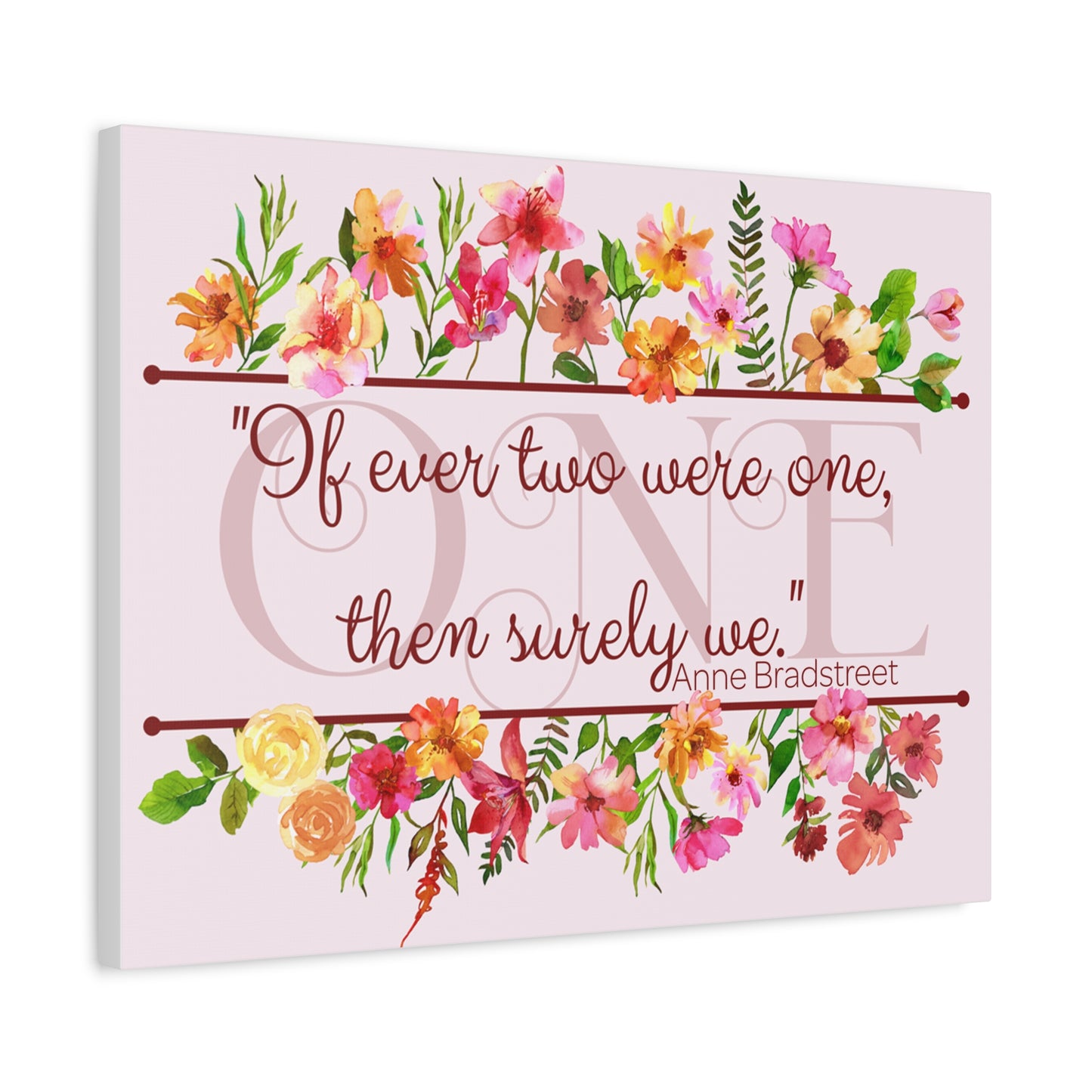 Bradstreet Poem Canvas Print — Romantic Wedding Love Quote for Literature Lovers