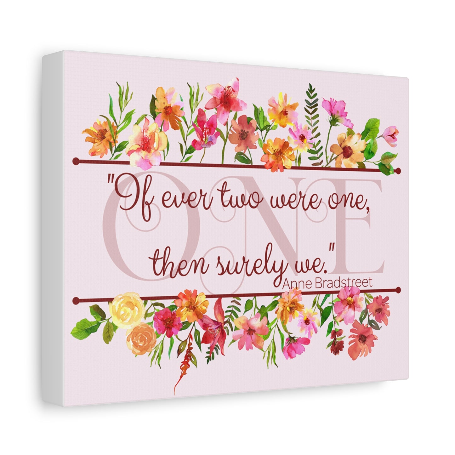 Bradstreet Poem Canvas Print — Romantic Wedding Love Quote for Literature Lovers
