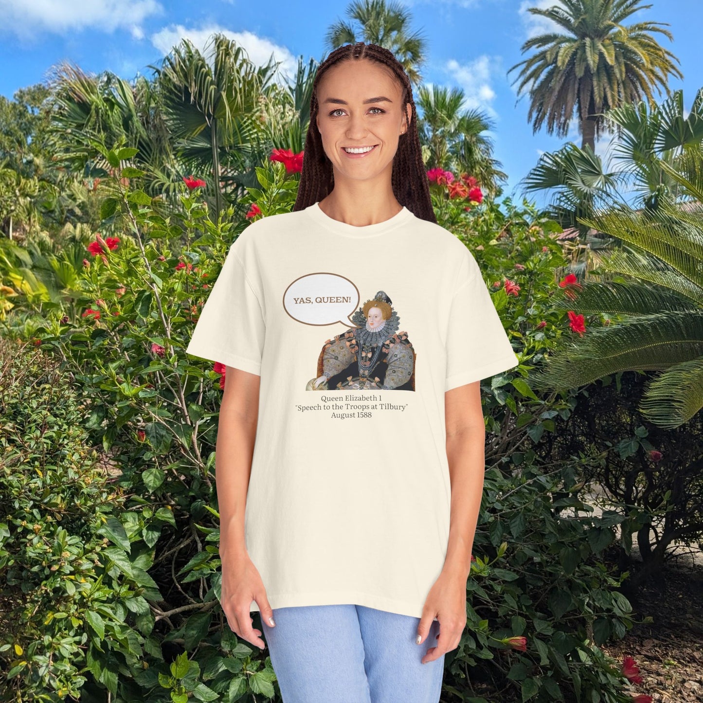 Queen Elizabeth I Portrait Tee — Vintage Art Graphic T-Shirt - Nensensical