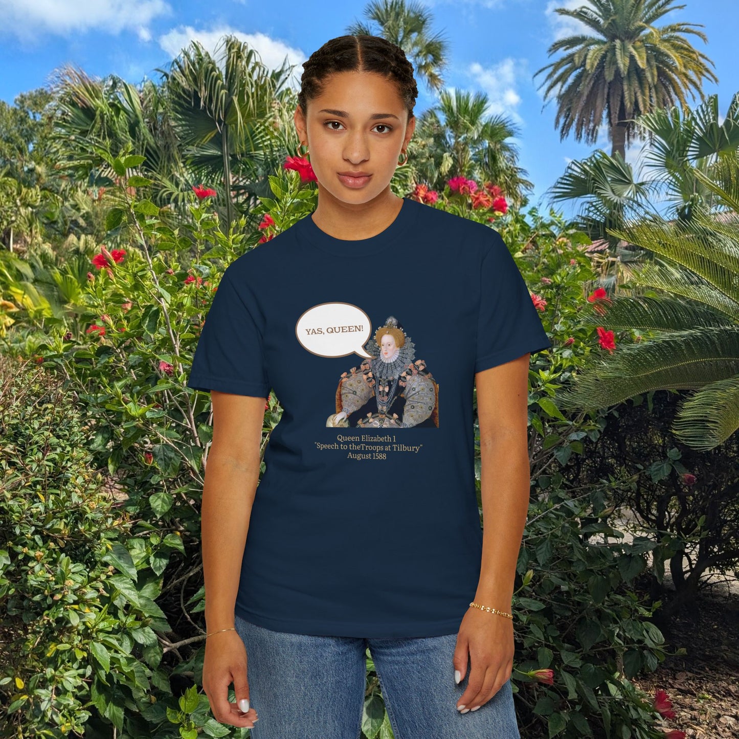 Queen Elizabeth I Portrait Tee — Vintage Art Graphic T-Shirt - Nensensical