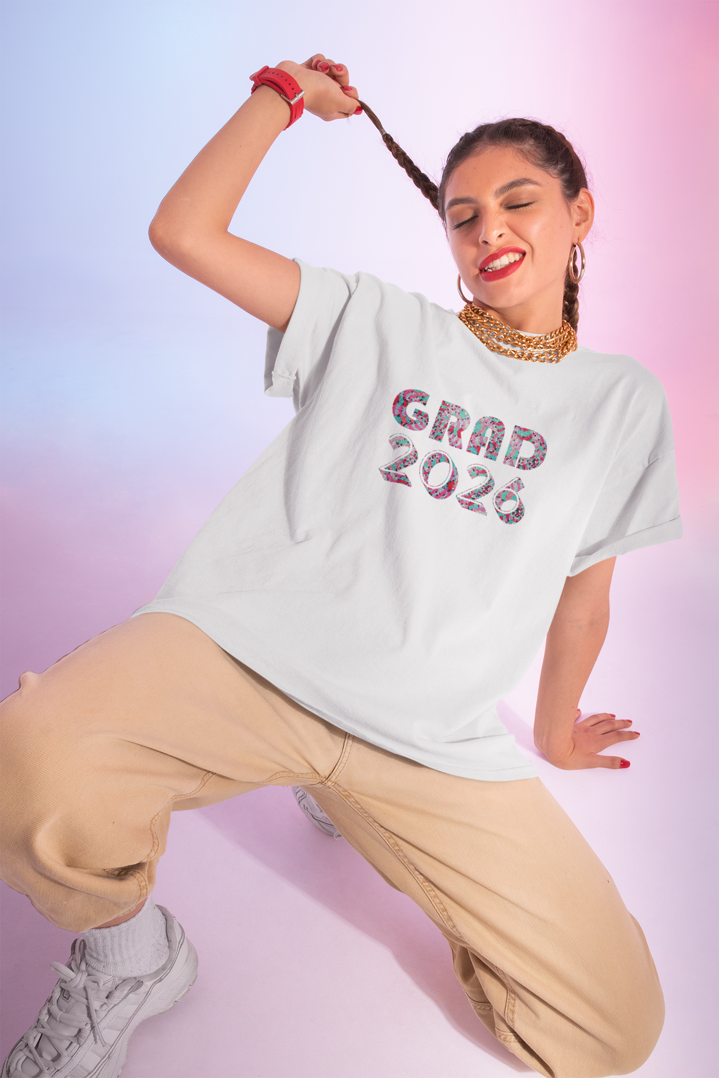 Personalized Graduation T-Shirt — Bold Colorful Name Graphic - Nensensical