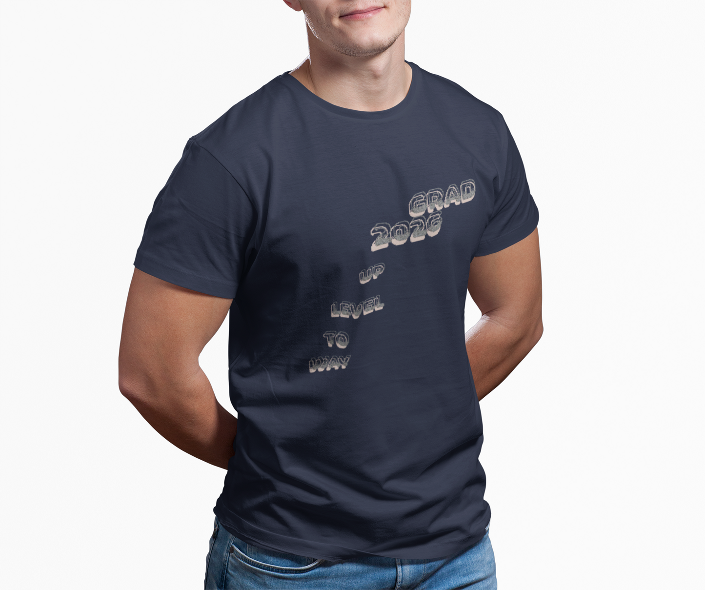 Personalized Graduation T-Shirt — Way to Level Up Custom Name Grad Tee - Nensensical