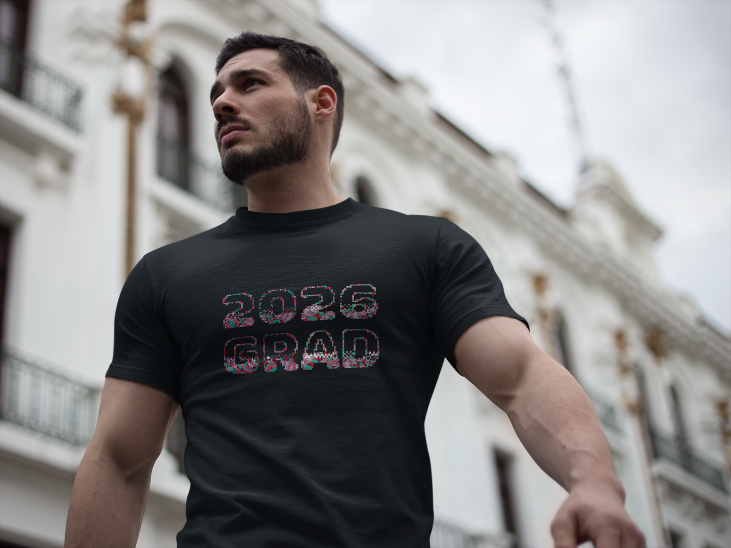 2026 Pixelated Grad T-Shirt Team Supporter — Personalized Back Name Senior Class Tee - Nensensical