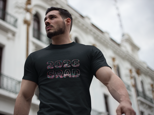 2026 Pixelated Grad T-Shirt Team Supporter — Personalized Back Name Senior Class Tee - Nensensical