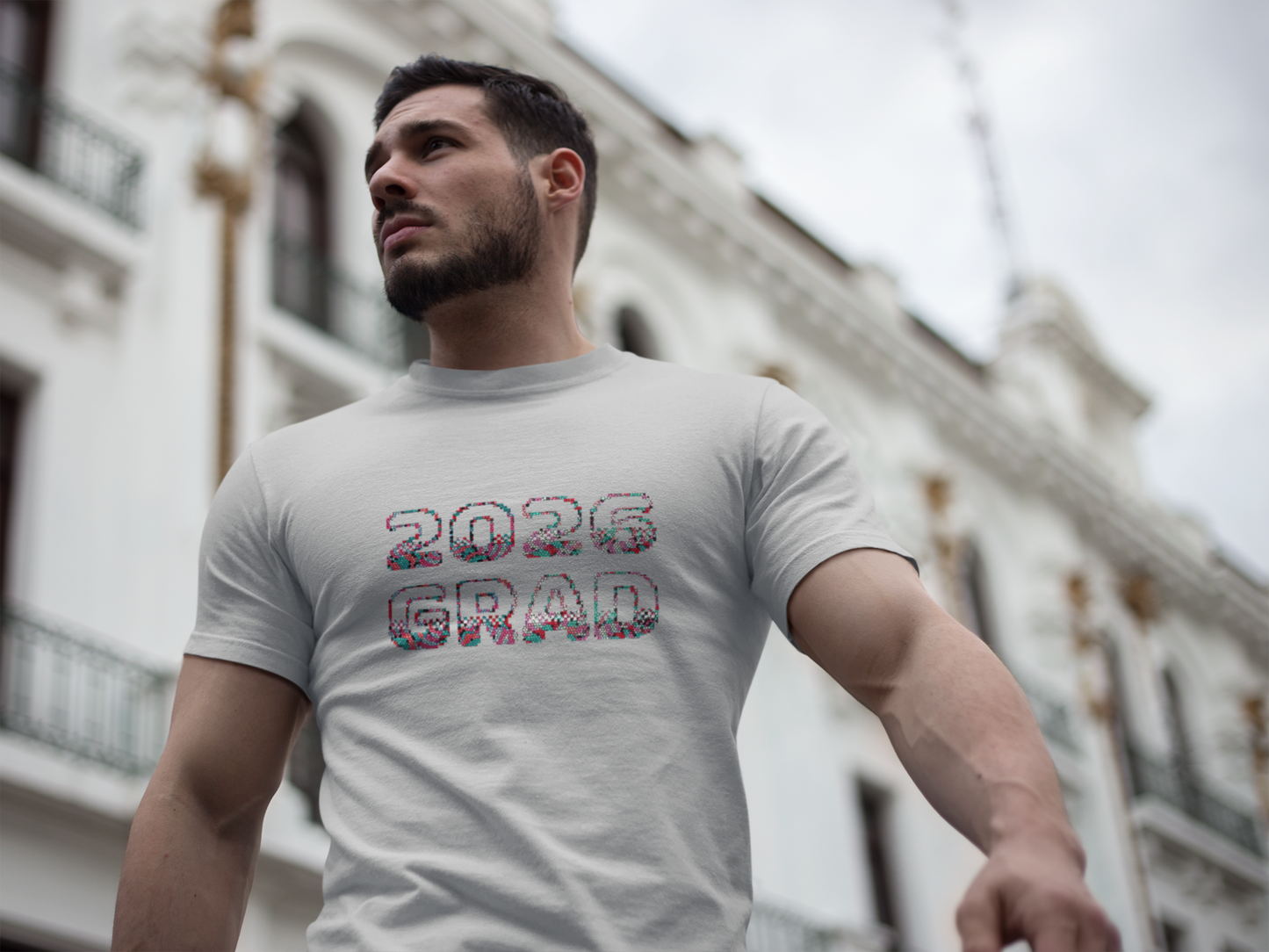 2026 Pixelated Grad T-Shirt Team Supporter — Personalized Back Name Senior Class Tee - Nensensical
