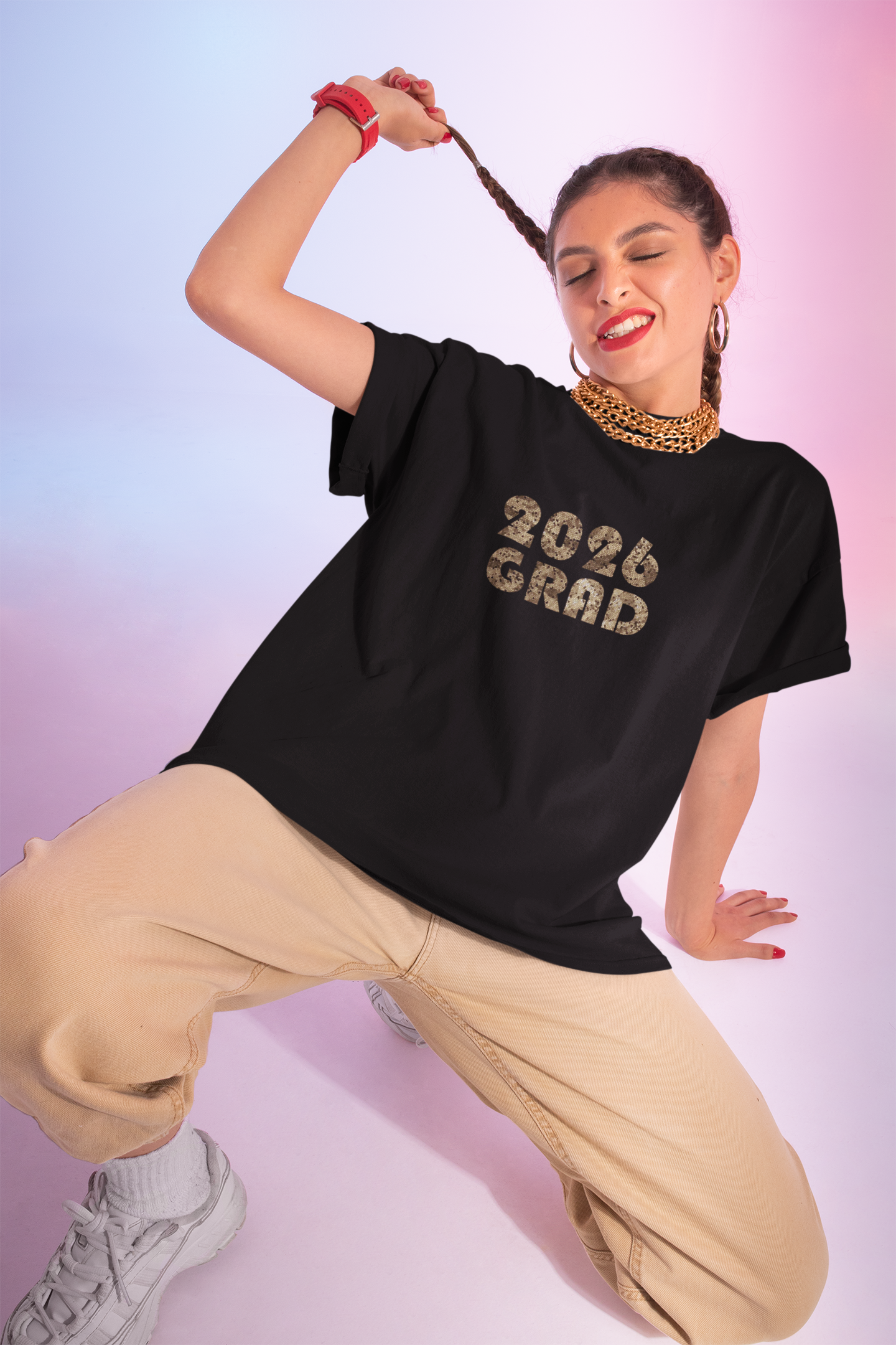 Personalizable Graduation 2026 Neutral Geometric Pattern Tee — Senior Commemorative T-Shirt - Nensensical
