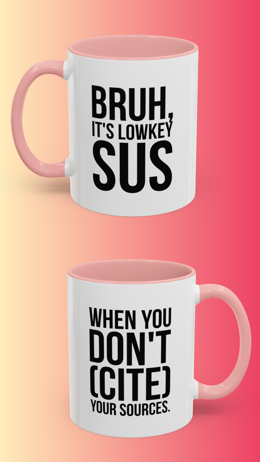 Bruh... It's Lowkey Sus — Accent Coffee Mug (Academic/Teacher Humor) - Nensensical