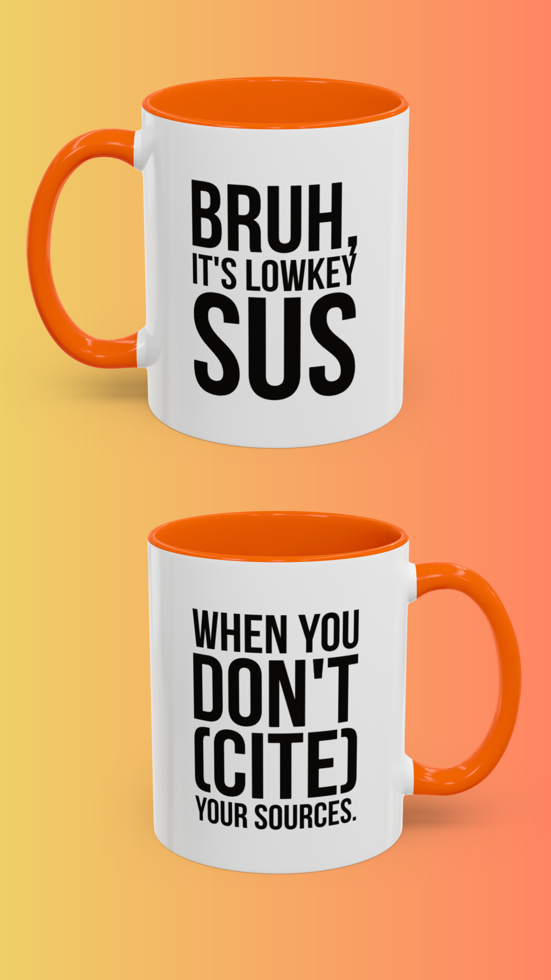 Bruh... It's Lowkey Sus — Accent Coffee Mug (Academic/Teacher Humor) - Nensensical