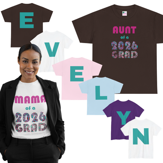 Give me an E, Give me a V - Wearable Graduation Sign Family Supporter T-Shirt