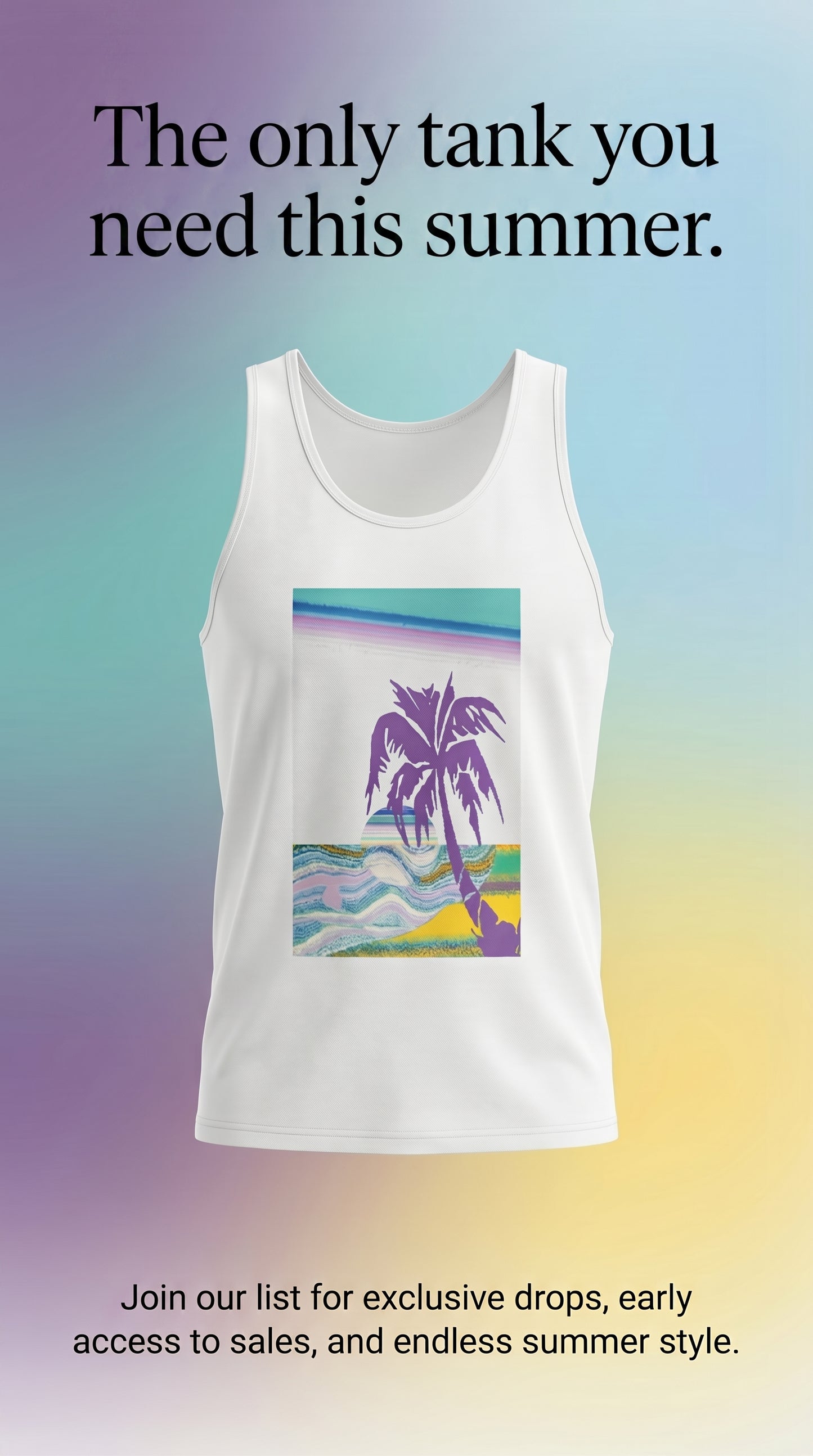 Summer Sunset Vibes Tank Top – Retro Palm Beach Graphic