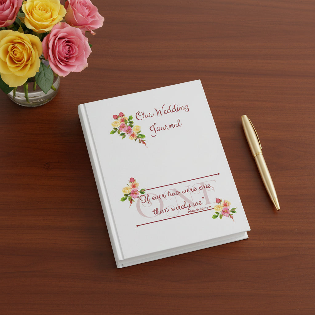 Wedding - Couples Hardcover Journal — "If ever two were one, then surely we"