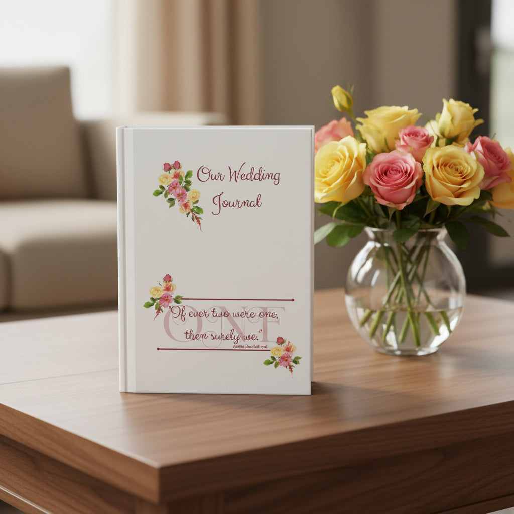 Wedding - Couples Hardcover Journal — "If ever two were one, then surely we"