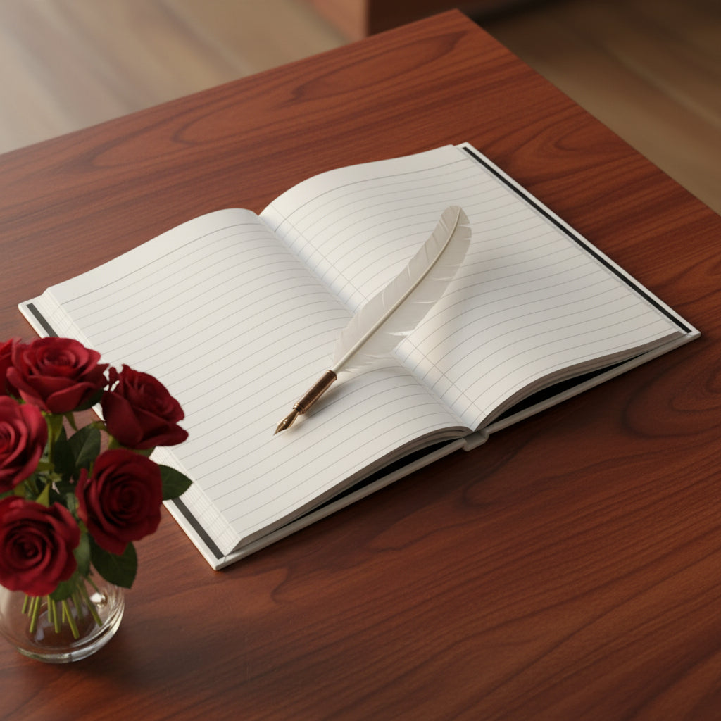 Floral Couples Hardcover Journal — "If ever two were one, then surely we"