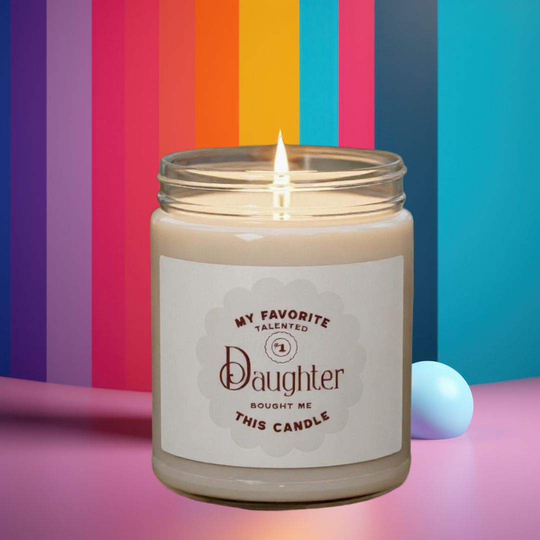 Burgundy and Grey Mom Scented Soy Candle 9oz Gift from Daughter