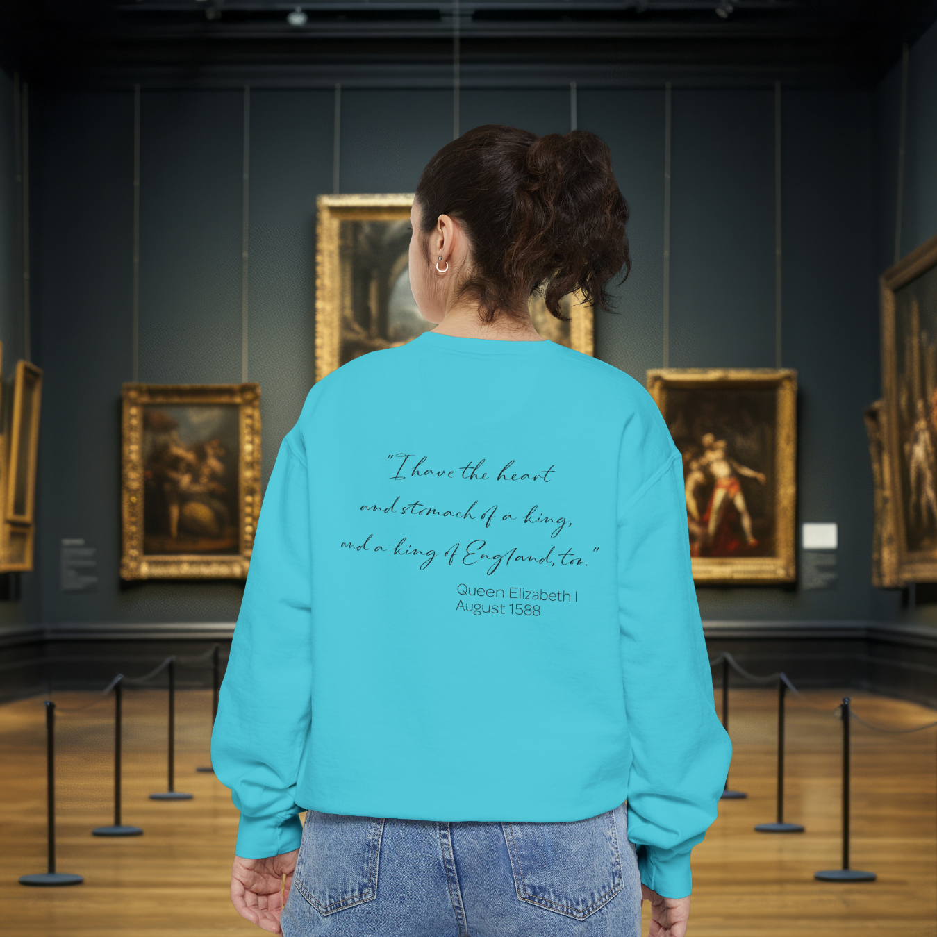 Queen Elizabeth I Portrait Sweatshirt – Historical Quote Graphic Crewneck