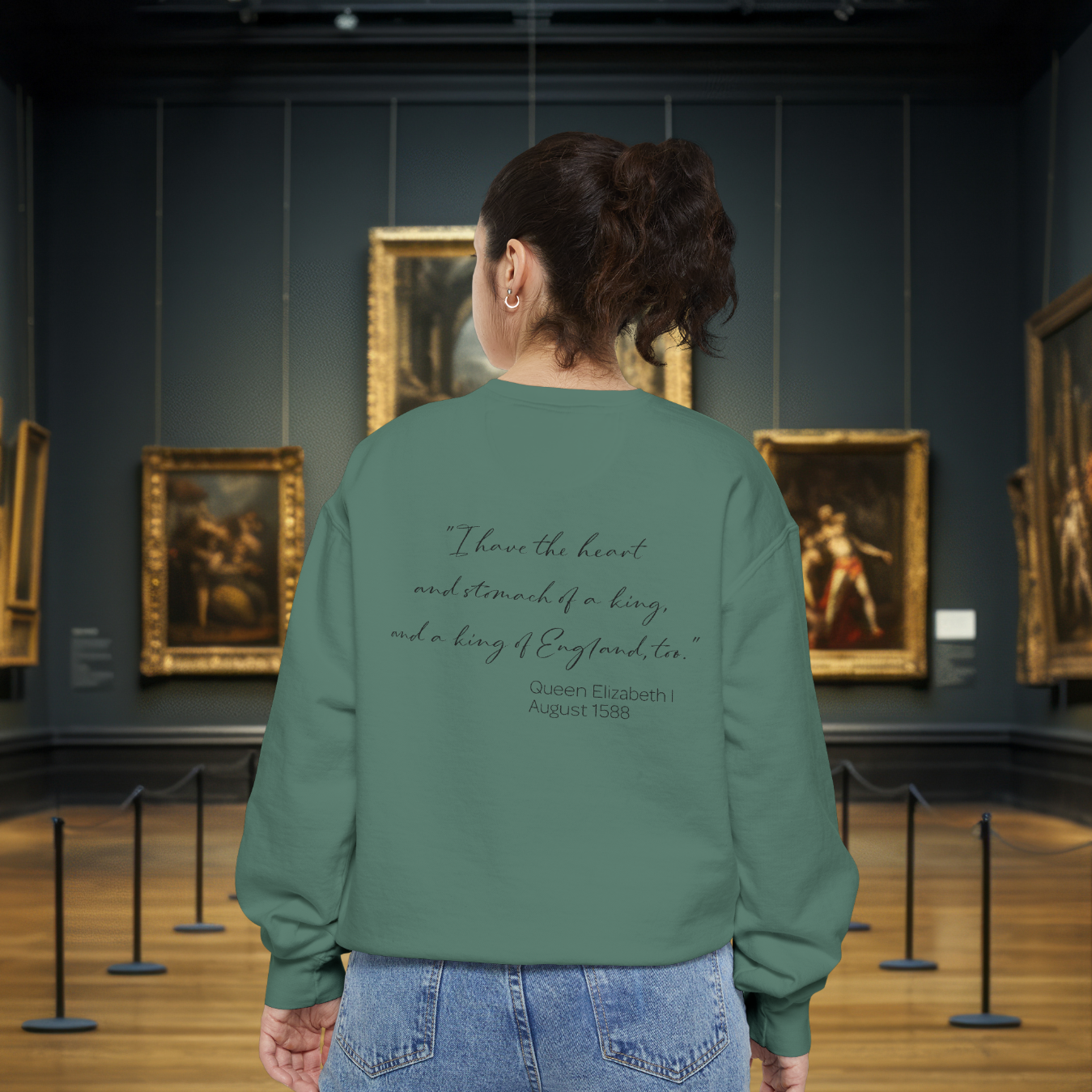 Queen Elizabeth I Portrait Sweatshirt – Historical Quote Graphic Crewneck