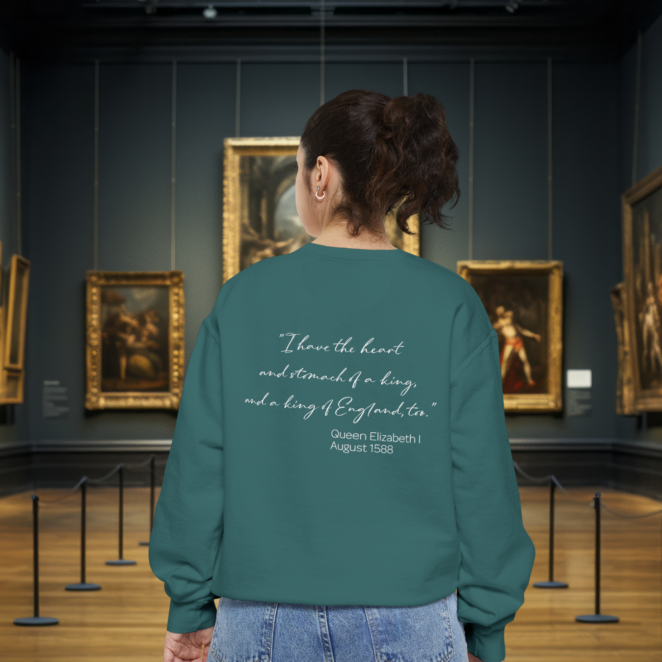 Queen Elizabeth I Portrait Sweatshirt – Historical Quote Graphic Crewneck