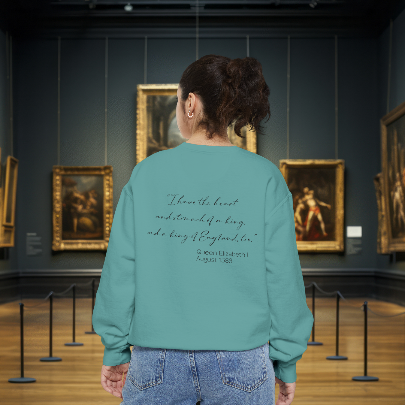 Queen Elizabeth I Portrait Sweatshirt – Historical Quote Graphic Crewneck