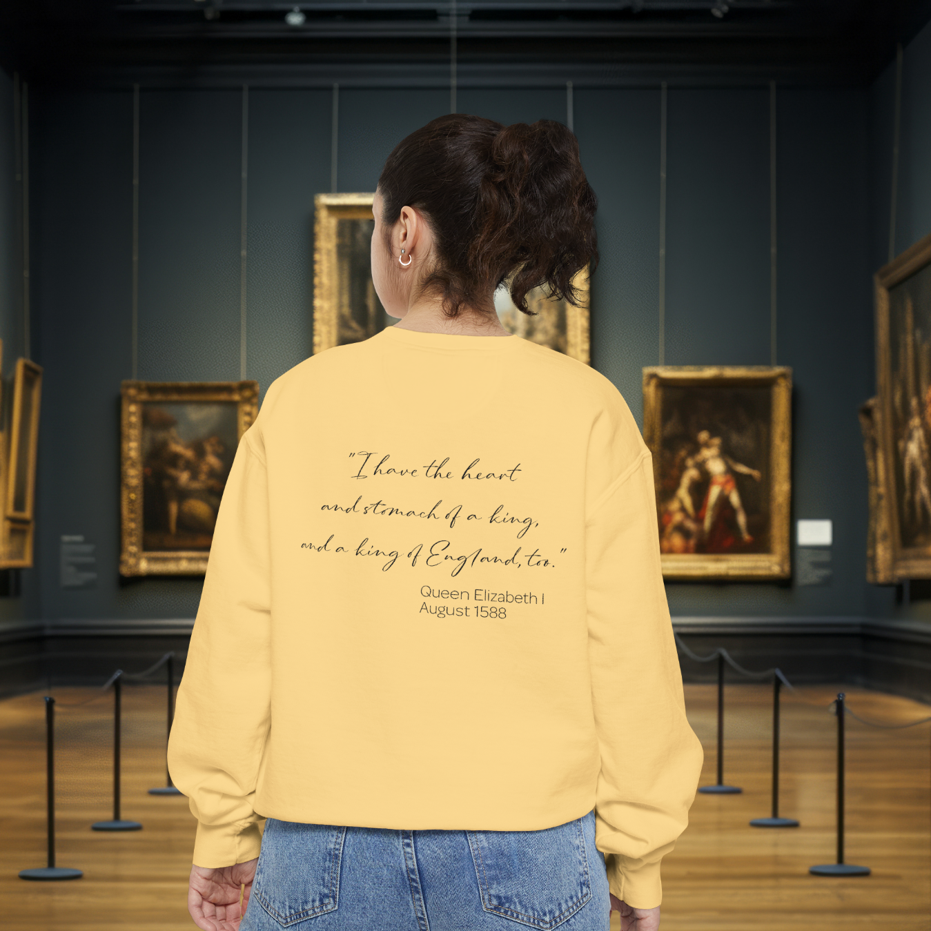 Queen Elizabeth I Portrait Sweatshirt – Historical Quote Graphic Crewneck