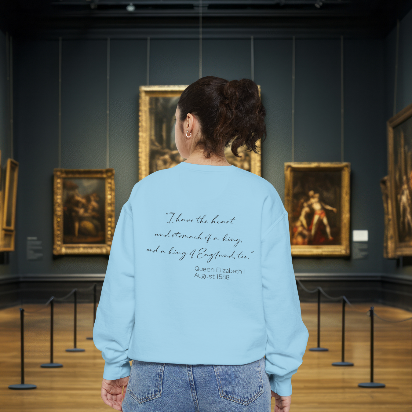 Queen Elizabeth I Portrait Sweatshirt – Historical Quote Graphic Crewneck