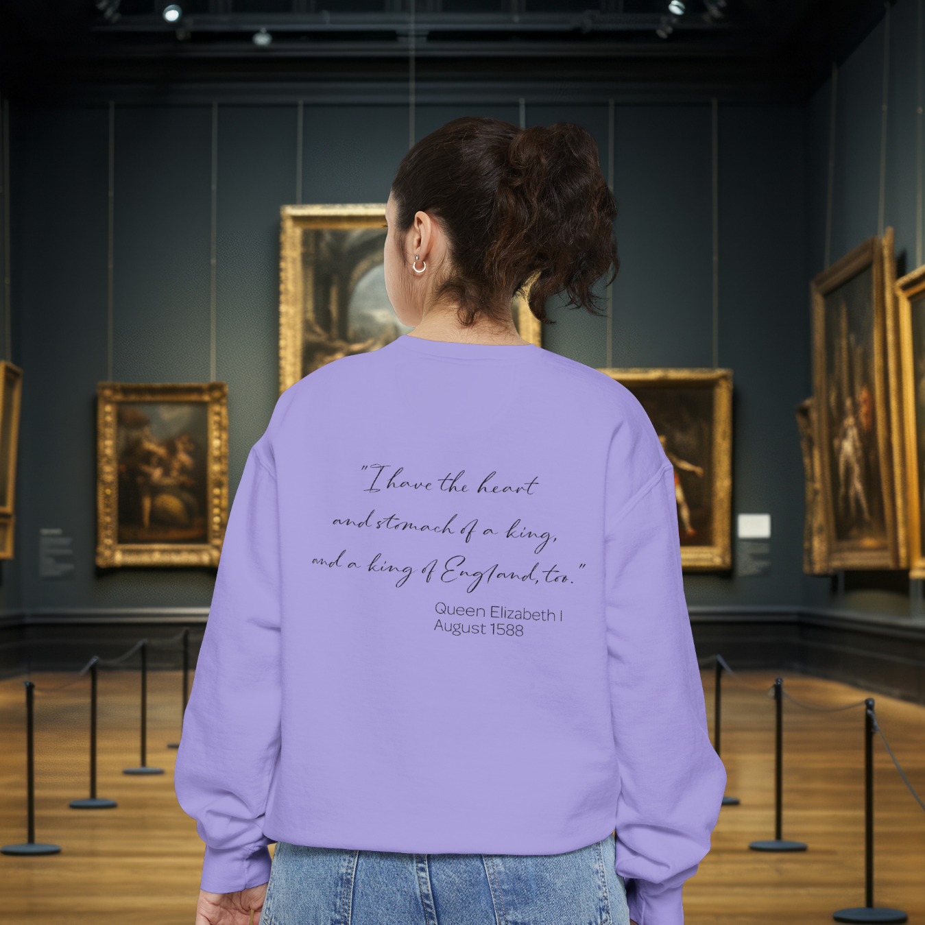 Queen Elizabeth I Portrait Sweatshirt – Historical Quote Graphic Crewneck
